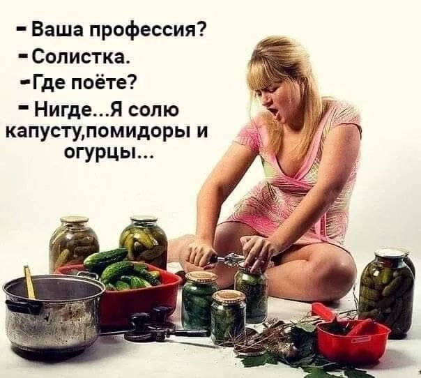 Ваша ПРОФессия Сопистка Где поёте НИГДЕЯ солю у капусшпомидоры ГУРЦы 13