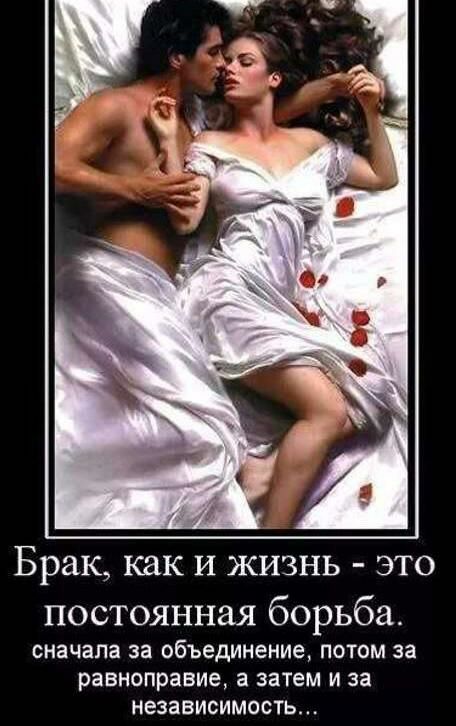 Брак как И ЖИЗНЬ ЭТО постоянная борьба сначала за объединение ПОТОМ за равноправие а затем И за НЕЗЭВИСИМОСТЬ