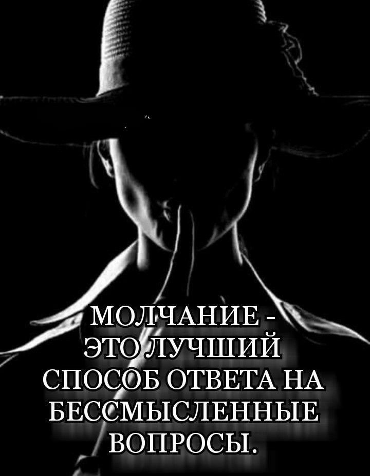МОЛЧАНИЕ этоілучший спосрв ОТВЕТА НА БЕССМЫСЛЕННЫЕ ВОПРОСЫ