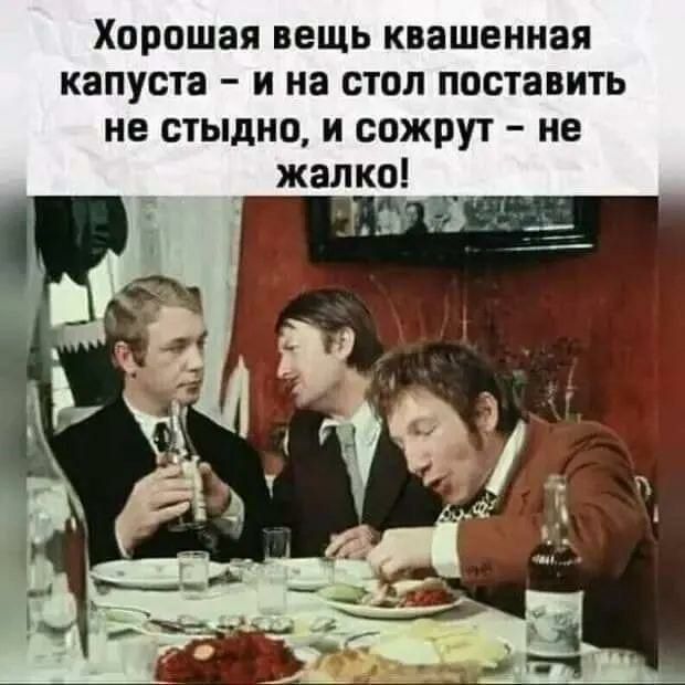 Хорошая вещь квашенная капуста и на стол поставить не стыдно и сожрут не жалко _