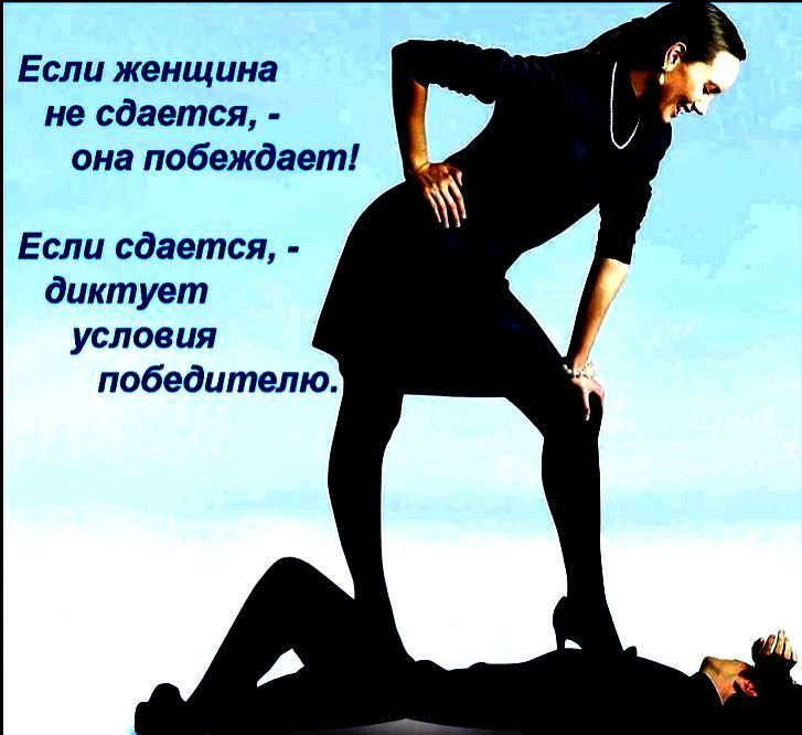 Если женщина не сдается она побеждает Если сдается диктует условия победителю
