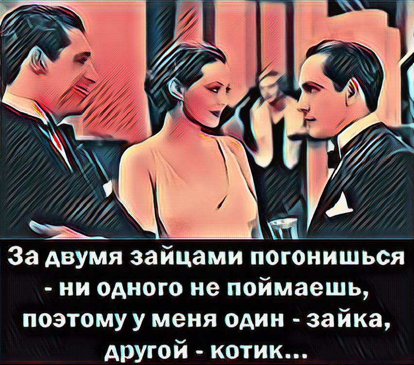 За двумя зайцами погонишься ни одного не поймаешь поэтому у меня один зайка другой котик