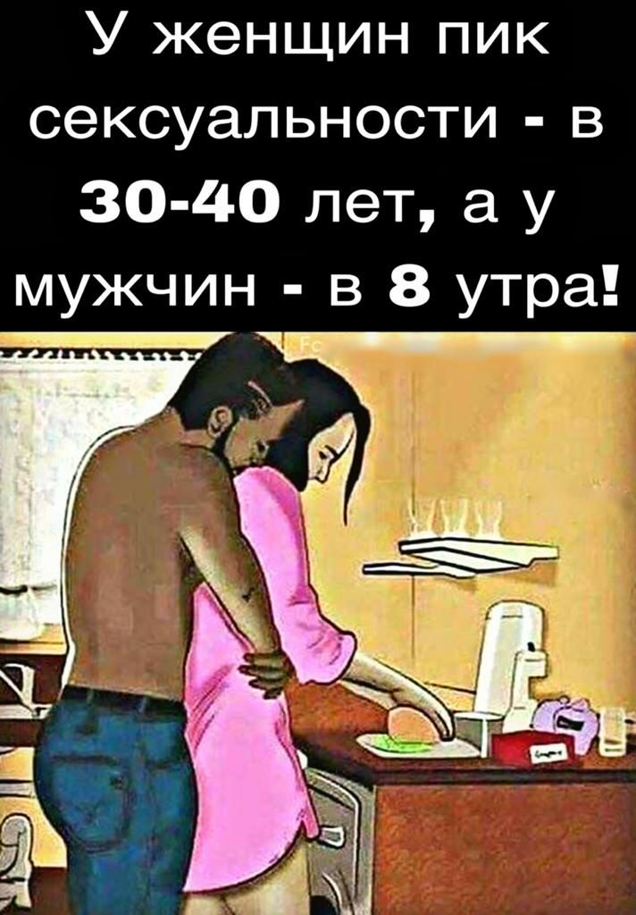 У женщин пик сексуальности в 30 40 лет а у мужчин в 8 утра