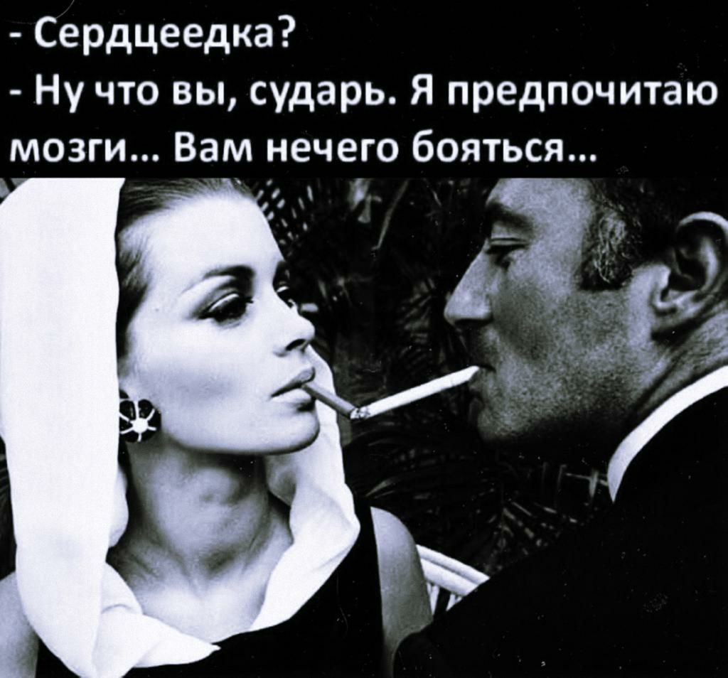 Сердцеедка Ну что вы сударь Я предпочитаю мозги Вам нечего бояться