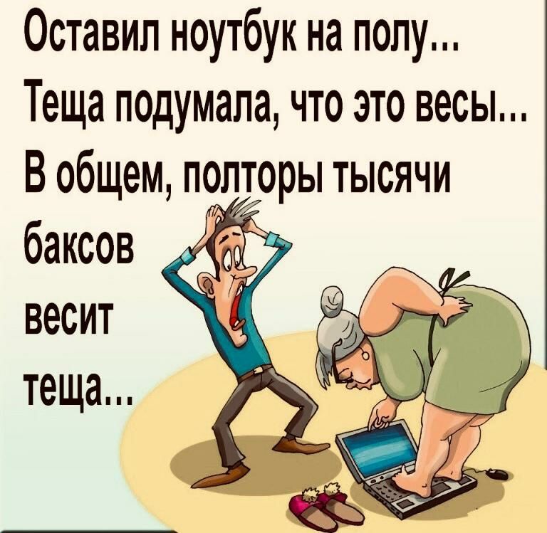 Оставил ноутбук на полу Теща подумала что это весы Вобщем п9пторы тысячи