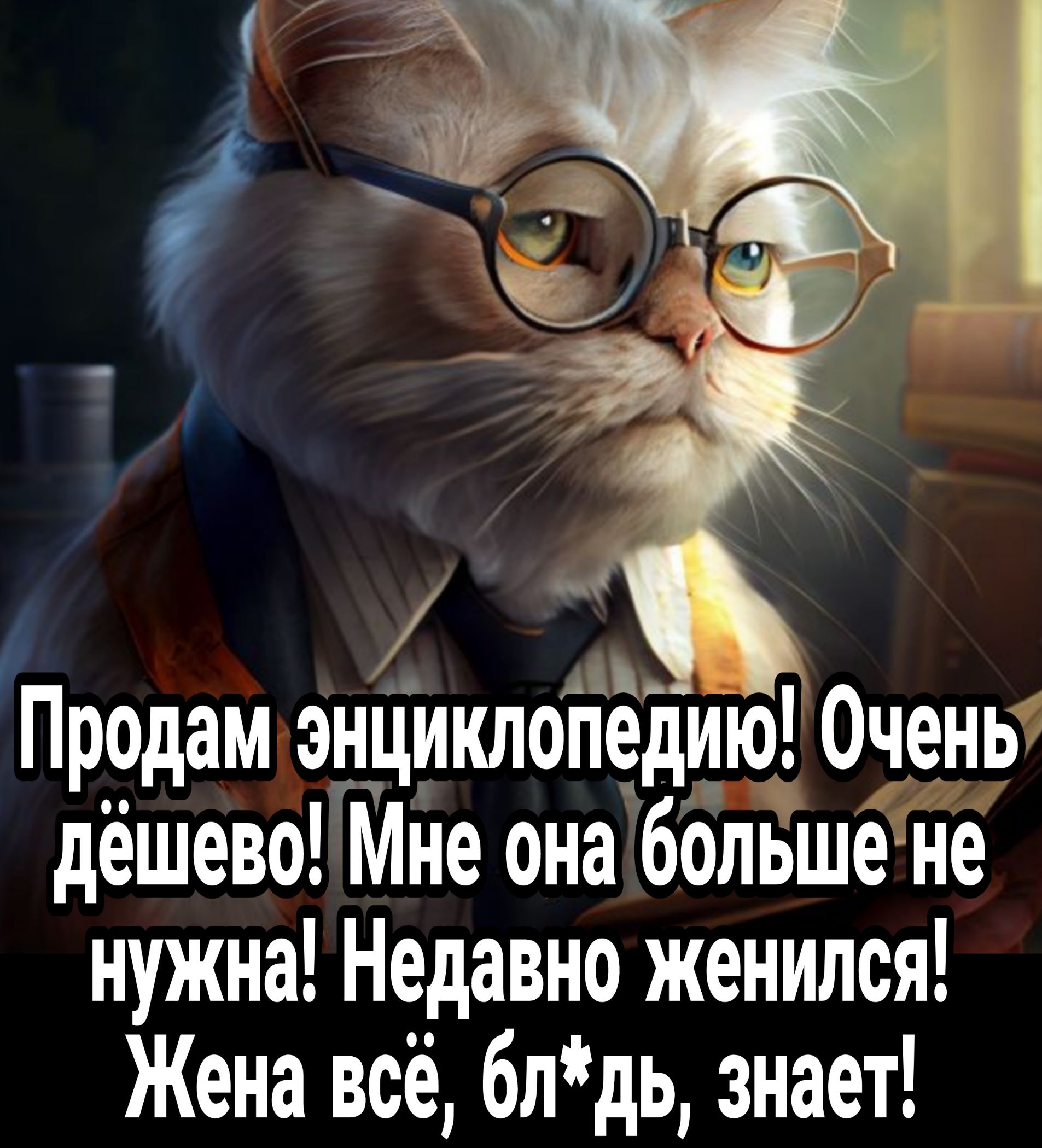 П у 34 9 Продам энциклоітедию Очень дёшево Мне она больше не нужна Недавно женился Жена всё блдь знает