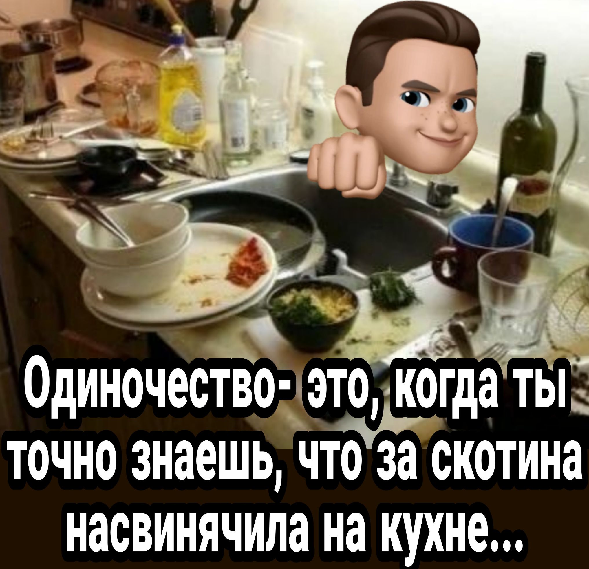 э Одиночество дэщдугда ты точно знаешь что за скотина насвинячила на КУХНЕ