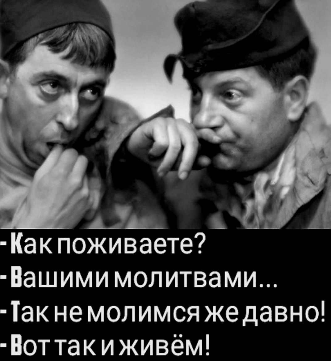 А Как поживаете Еашими молитвами Так не молимся жедавно ноттакиживём