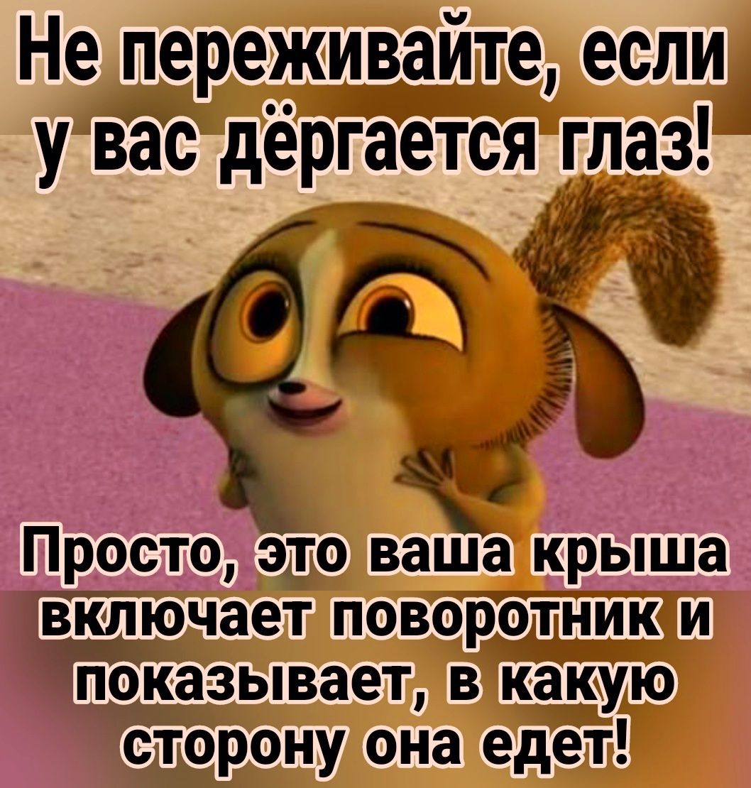 Не переживайте если у вас дергается глаз ПРОСТО ЭТО ваша крыша ВКЛЮЧЗЕТ ПОВОРОТНИК И ПОКЗЗЫВЗЕТ В какую СТОРОНУ ОНЗ едет