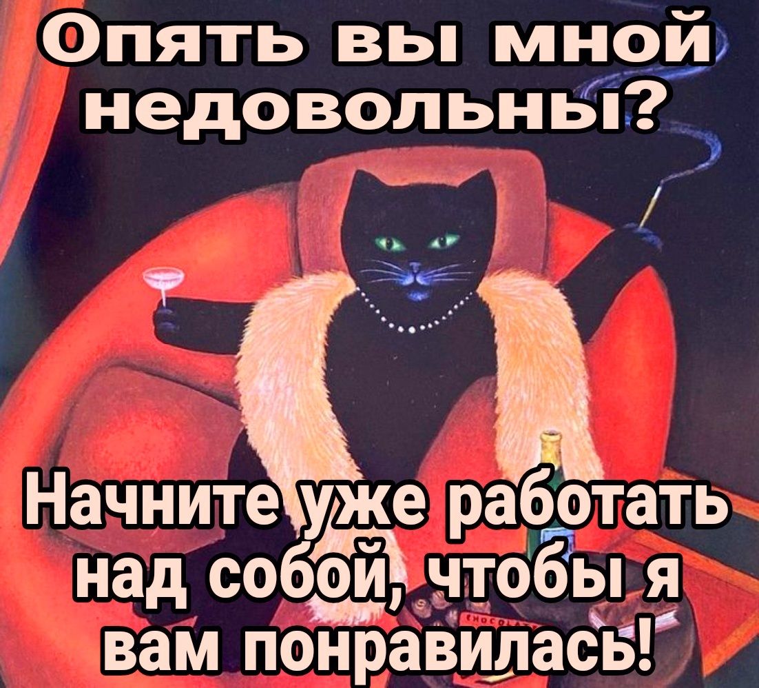 Опять вы мной недовольны х_п Начните ща работать над собой чтобы я вам понравиладв