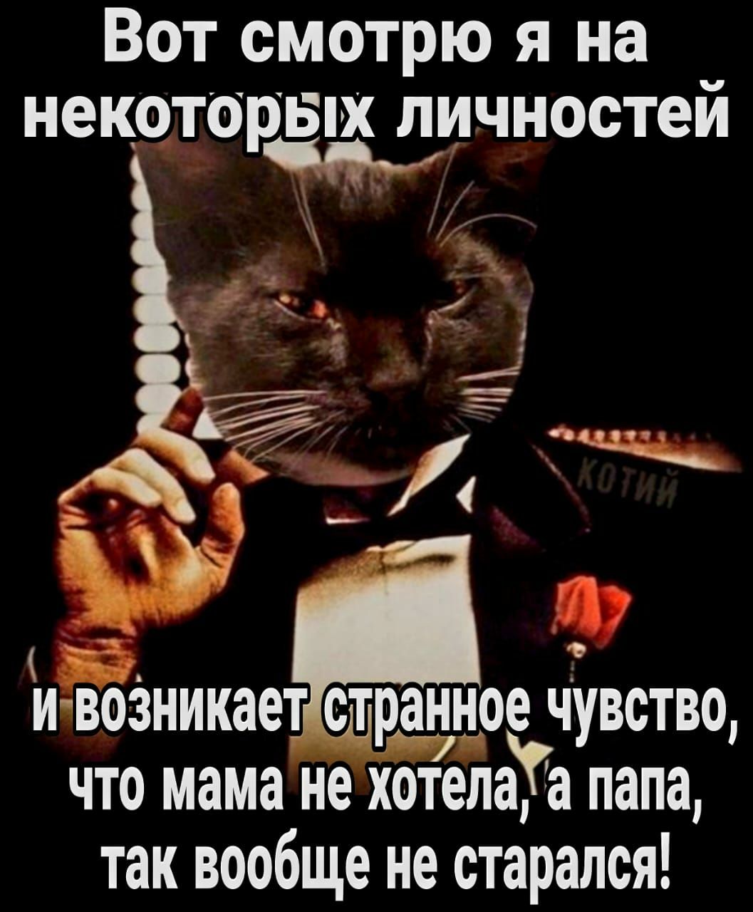 Вот смотрю я на некчторвпх личностей Й ИВОЗНИКЗЕТ странцое ЧУВСТВО что мама не хотелаТа папа так вообще не старался