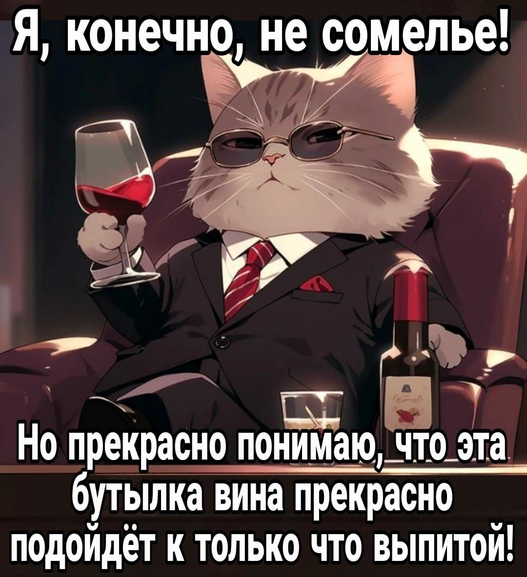 Я конечно не сомелье БТ Но прекрасно понимаю3_т_оэта _ 6утылка вина прекрасно подойдёт к только что выпитой