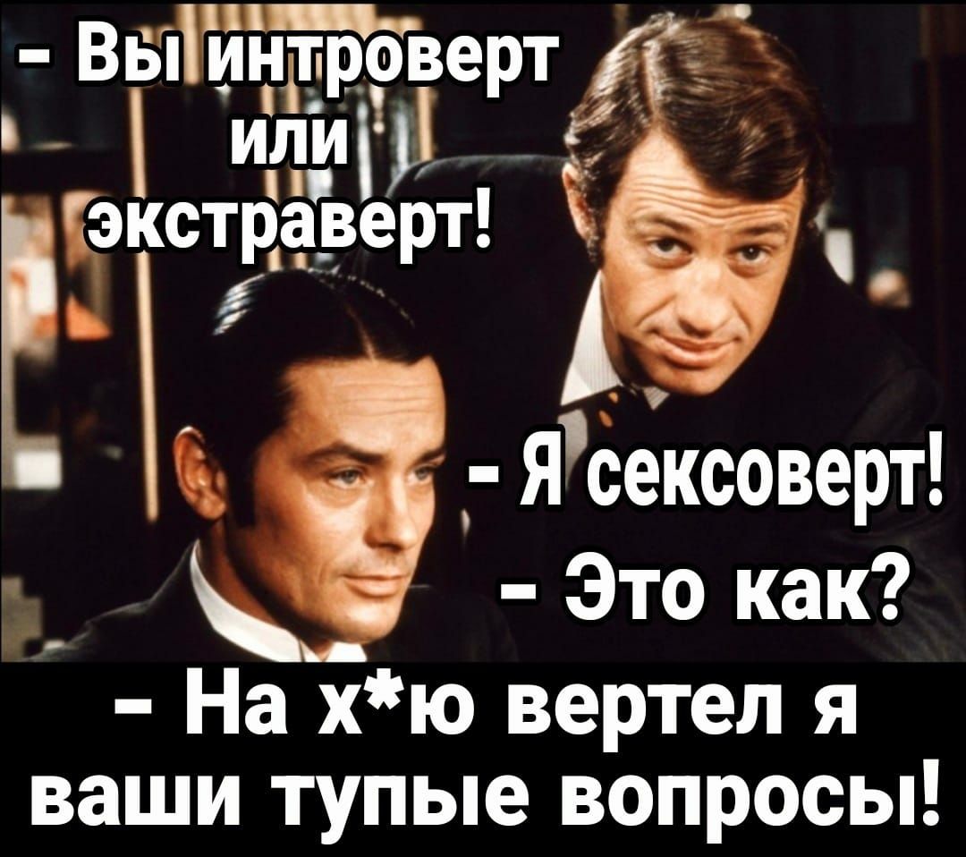 Выинтроверт і ипи экстрарерт Р У Я сексоверт _ Это как На хю вертел я ваши тупые вопросы