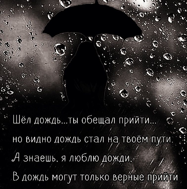 Шёл дождьты обещал прийти НО ВИДНО ДОЖДЬ СТдЛ чаТБОЁМПУТИ А знаешь я люблю дожди Б дождь мот только верйые п