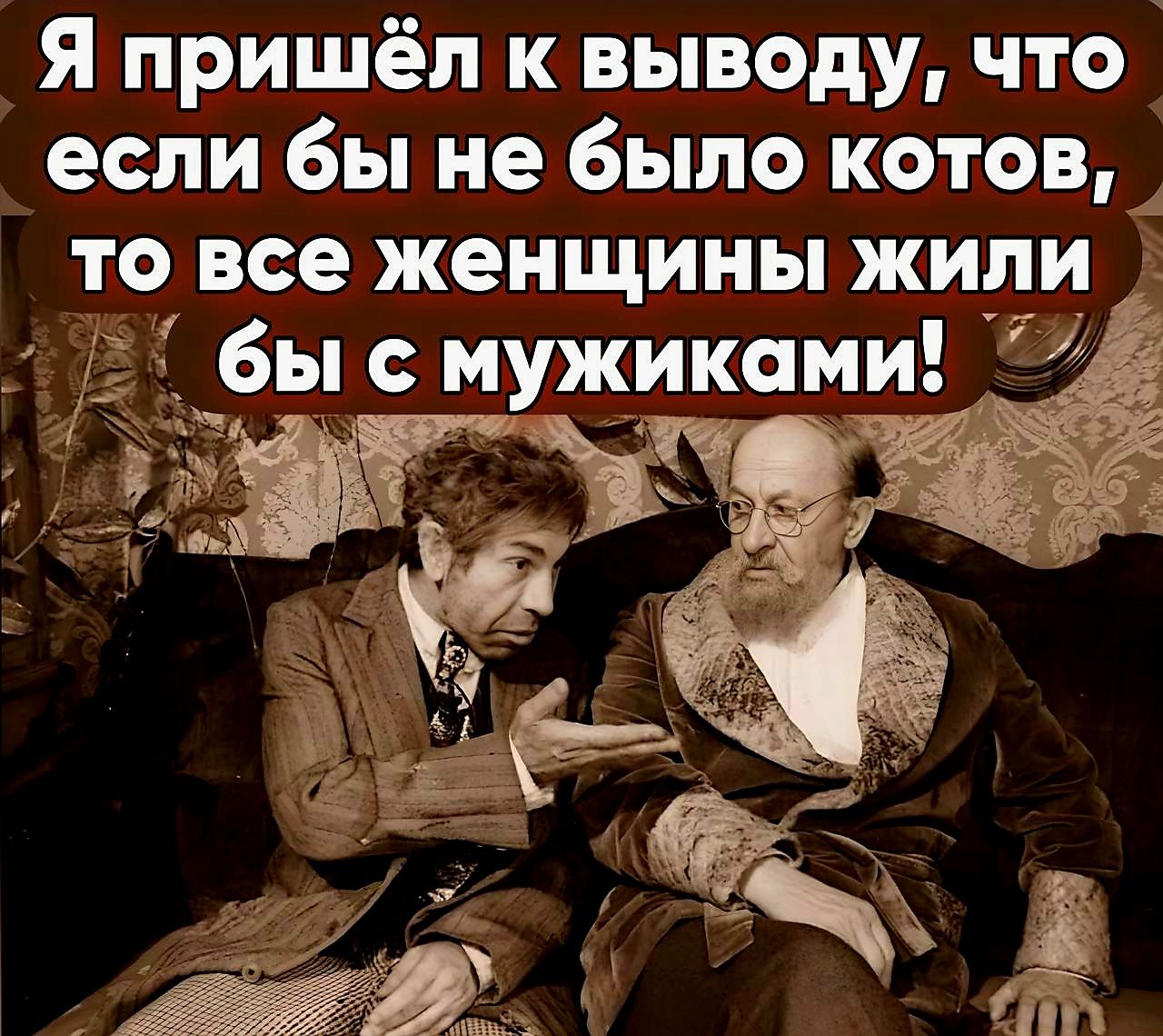 Я пришёл к выводу что если бы не было котов то все женщины жили бы с мужиками