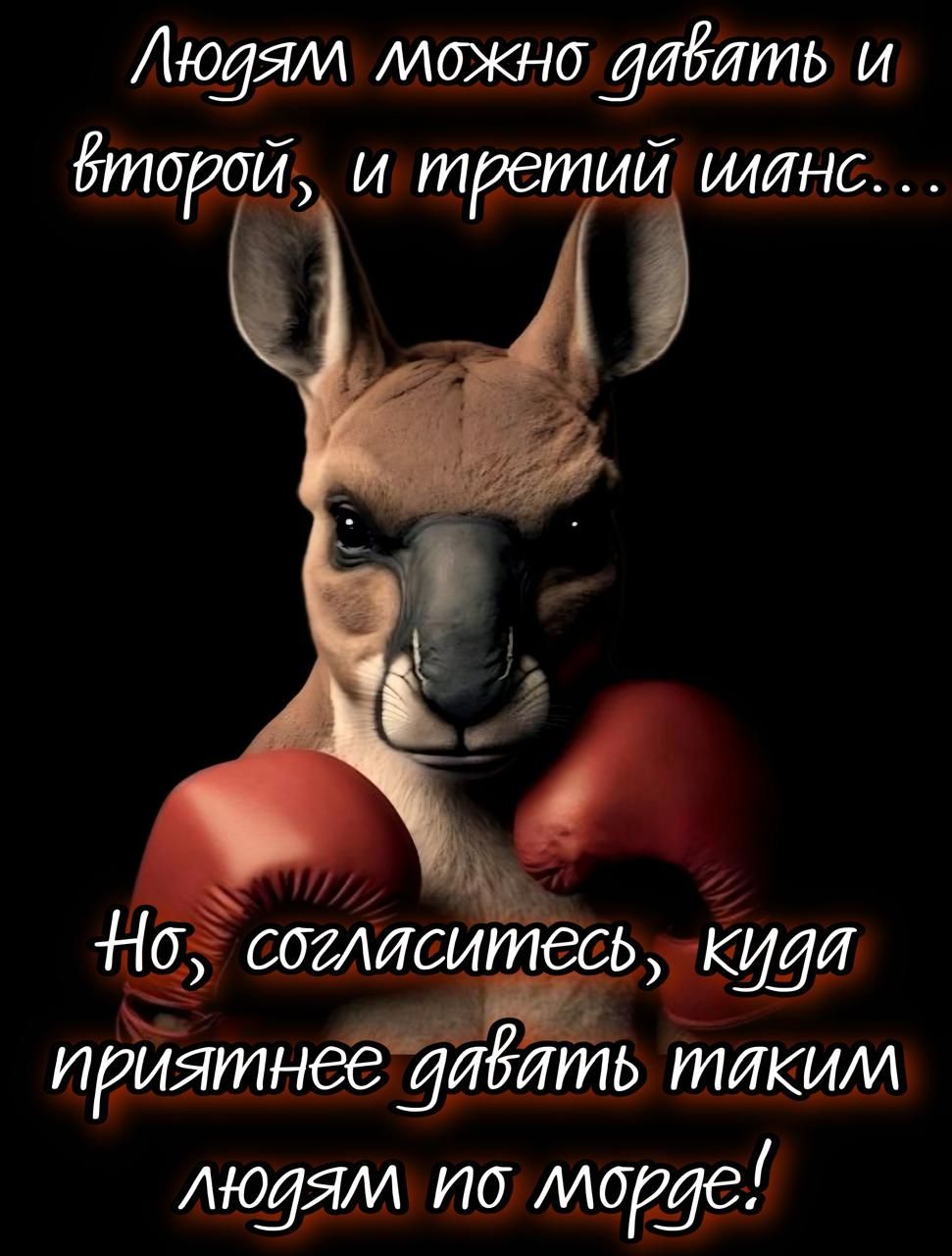 Людям можно давать и второй, и третий шанс... Но, согласитесь, куда приятнее давать таким людям по морде!