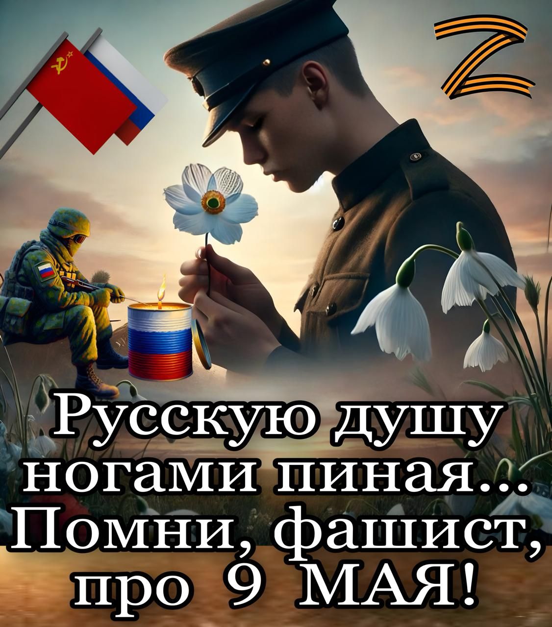 Русскую душу ногами пиная... Помни, фашист, про 9 МАЯ!