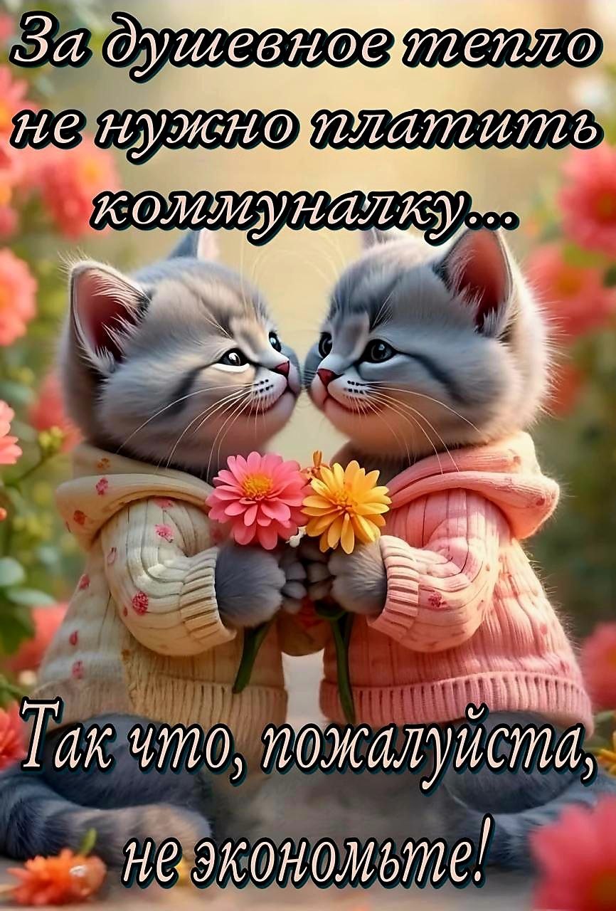 За душевное тепло не нужно платить коммуналку...
Так что, пожалуйста, не экономьте!
