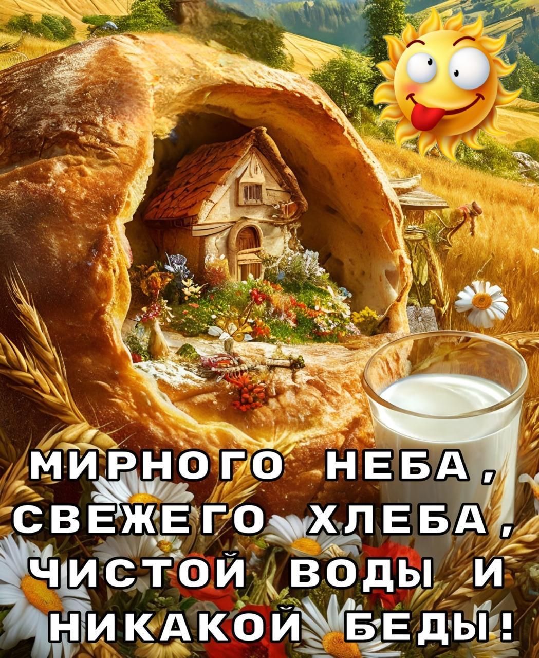МИРНОГО НЕБА, СВЕЖЕГО ХЛЕБА, ЧИСТОЙ ВОДЫ И НИКАКОЙ БЕДЫ!