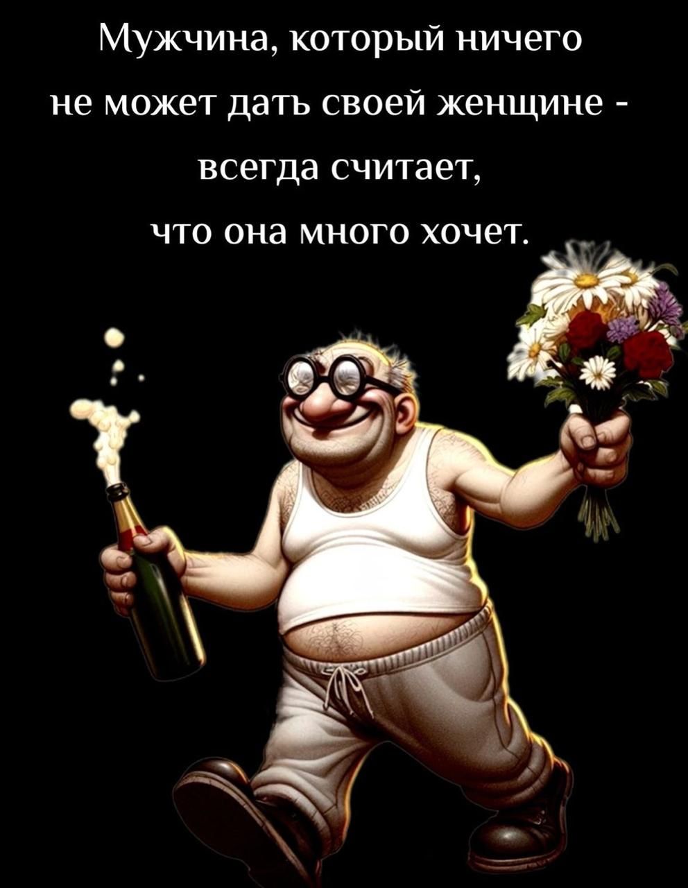 Мужчина, который ничего не может дать своей женщине - всегда считает, что она много хочет.