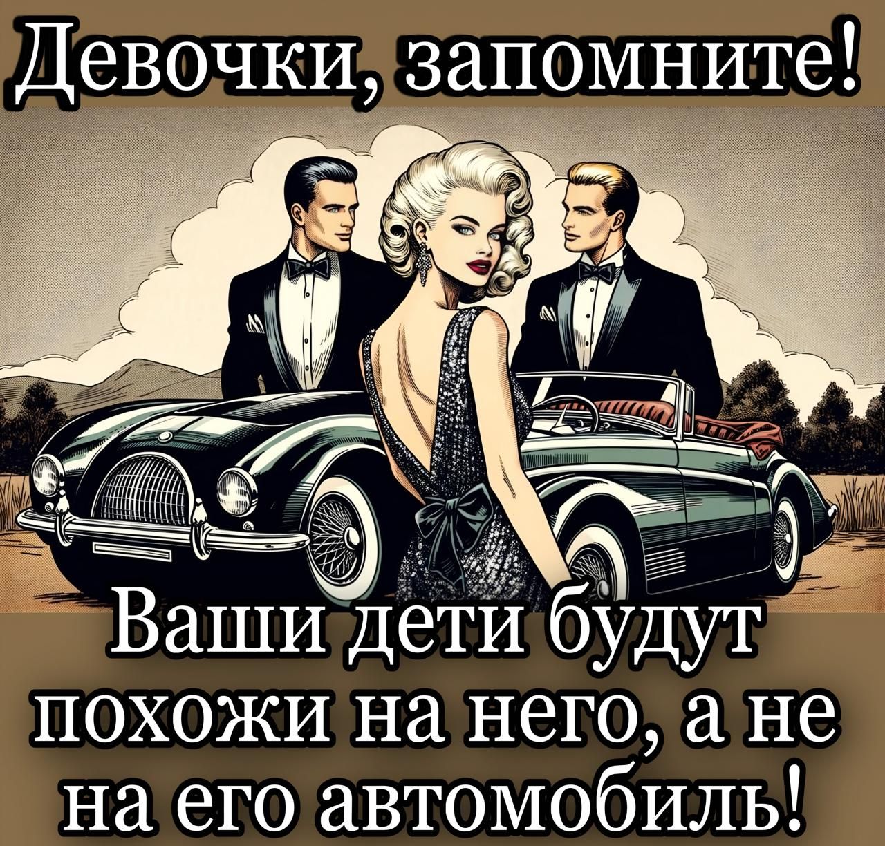 Девочки, запомните! Ваши дети будут похожи на него, а не на его автомобиль!