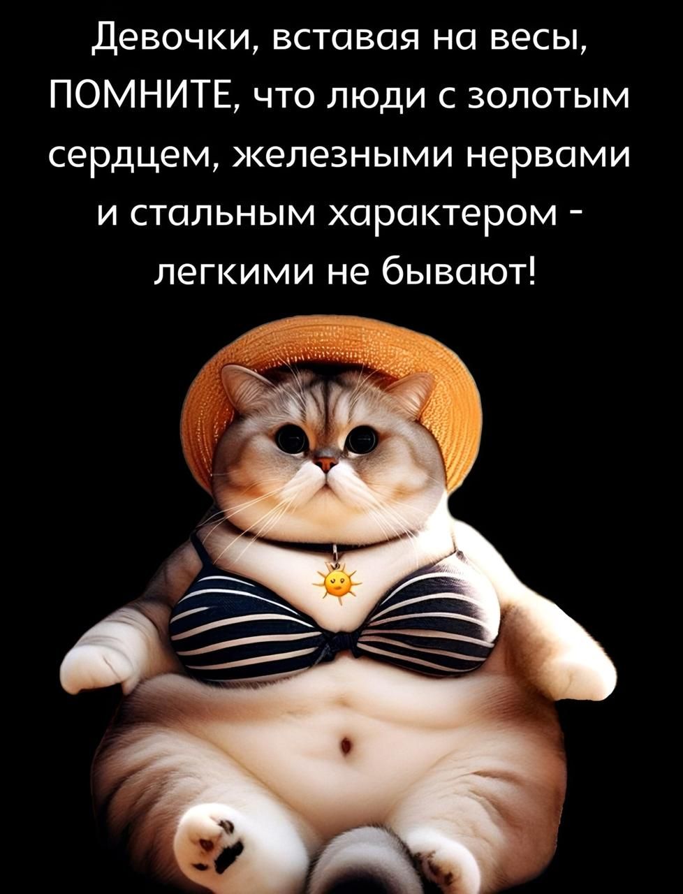 Девочки, вставая на весы, ПОМНИТЕ, что люди с золотым сердцем, железными нервами и стальным характером - легкими не бывают!