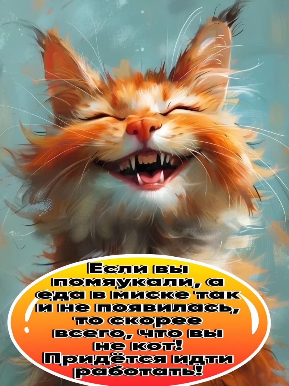 Если вы помяукали, а еда в миске так и не появилась, то скорее всего, что вы не кот! Придётся идти работать!