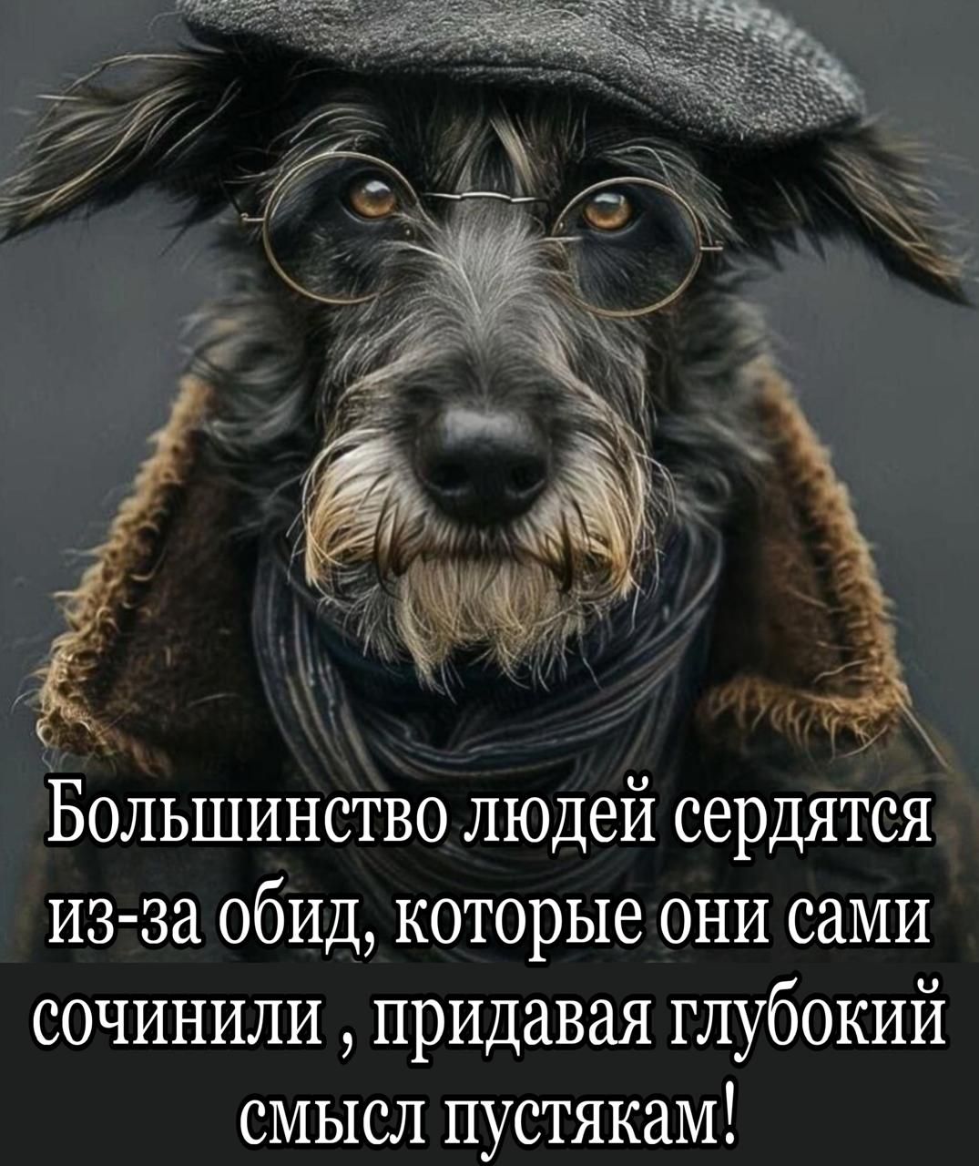 Большинство людей сердятся из-за обид, которые они сами сочинили, придавая глубокий смысл пустякам!