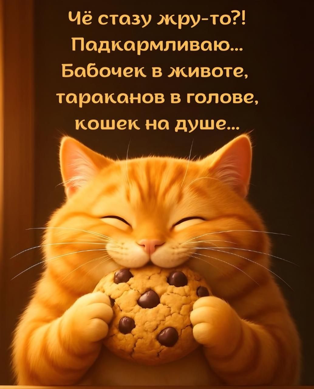 Чё стасу жру-то?! Падкармливаю... Бабочек в животе, тараканов в голове, кошек на душе...