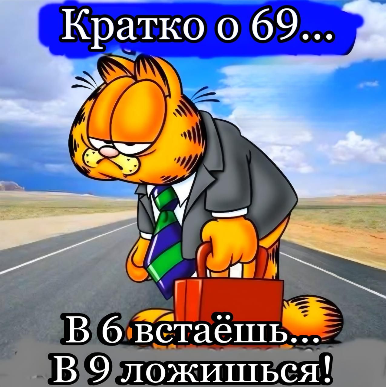 Кратко о 69...
В 6 встаёшь...
В 9 ложишься!