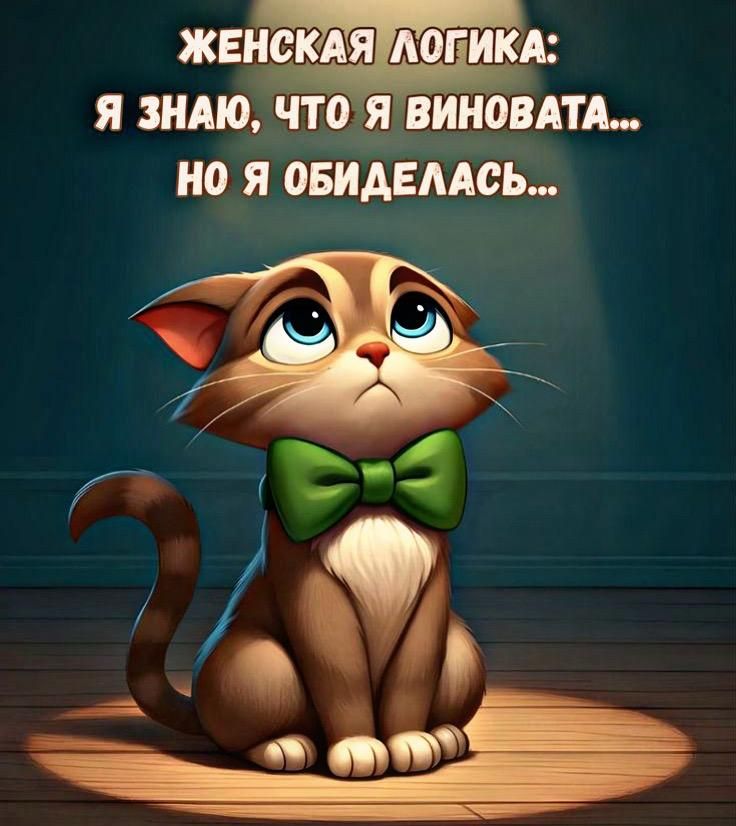 ЖЕНСКАЯ ЛОГИКА: Я ЗНАЮ, ЧТО Я ВИНОВАТА... НО Я ОБИДЕЛАСЬ...