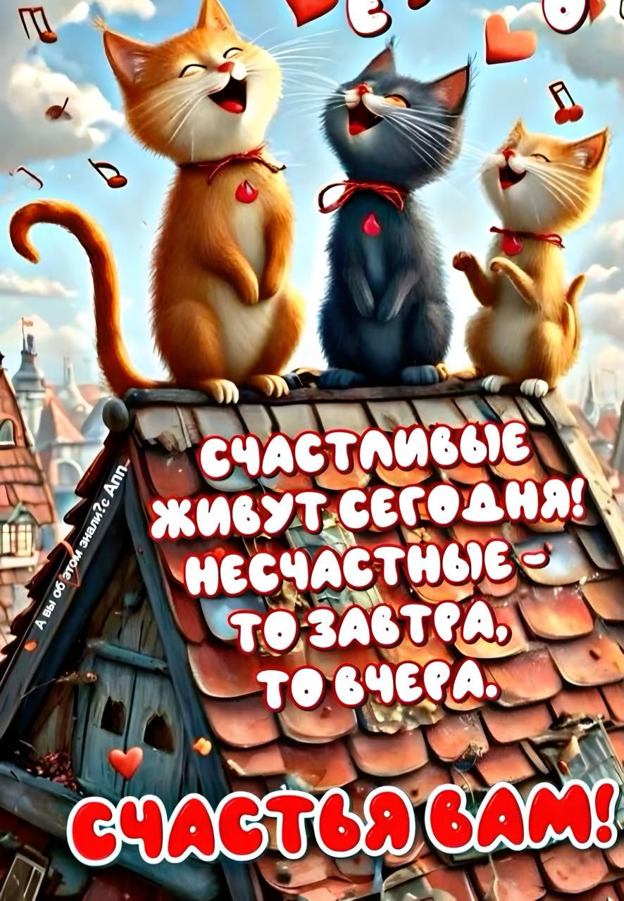Счастливые живут сегодня! Несчастные - то завтра, то вчера. Счастья вам!