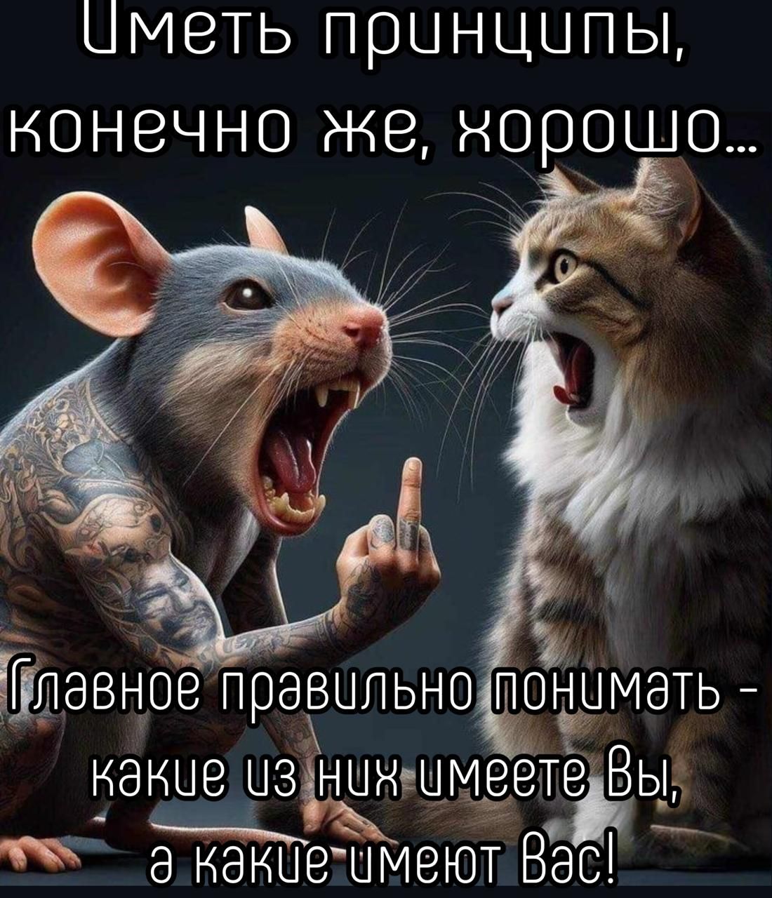 Иметь принципы, конечно же, хорошо...
Главное правильно понимать - какие из них имеете Вы, а какие имеют Вас!