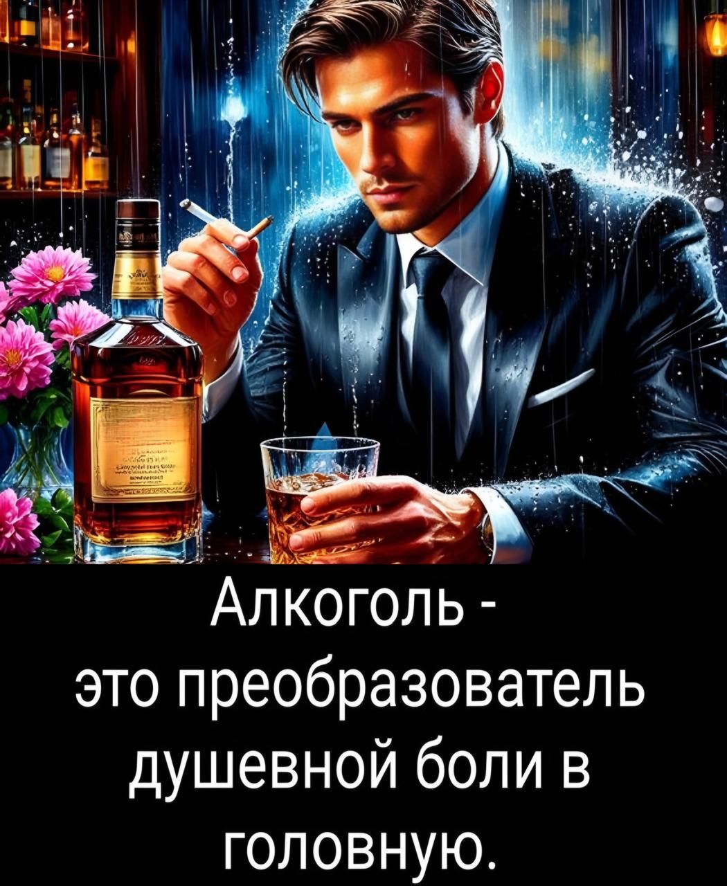 Алкоголь - это преобразователь душевной боли в головную.