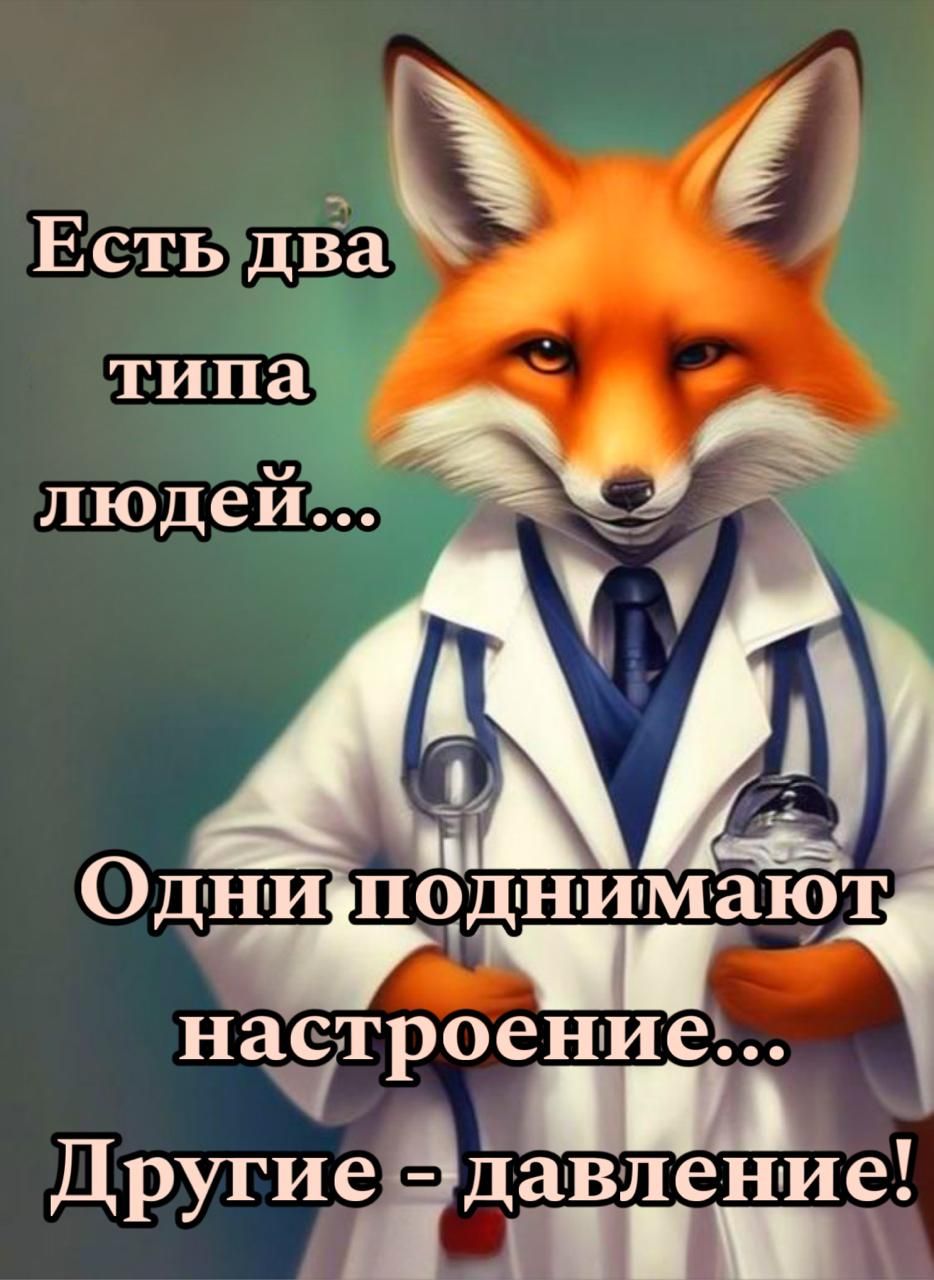 Есть два типа людей...
Одни поднимают настроение...
Другие - давление!