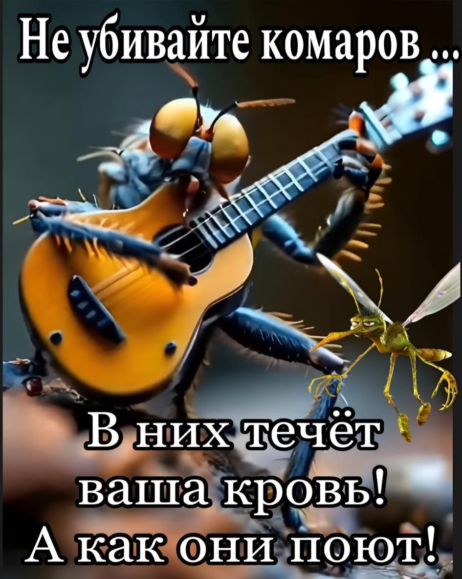 Не убивайте комаров ... В них течёт ваша кровь! А как они поют!
