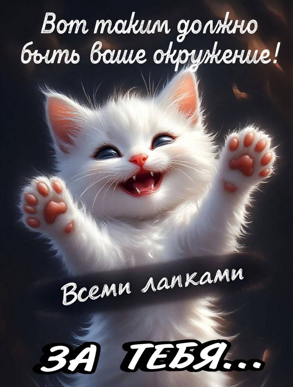 Вот таким должно быть ваше окружение! Всеми лапками ЗА ТЕБЯ...