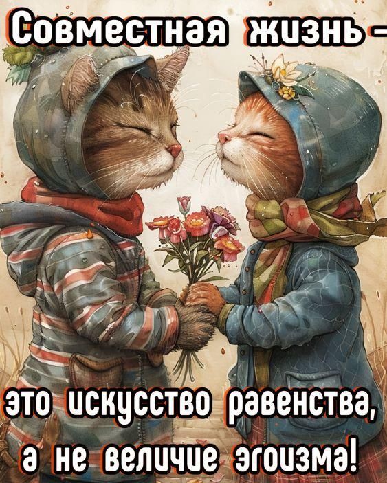 Совместная жизнь - это искусство равенства, а не величие эгоизма!