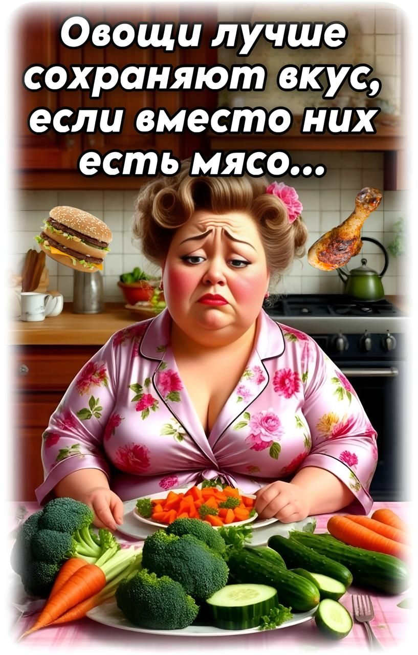 Овощи лучше сохраняют вкус, если вместо них есть мясо...