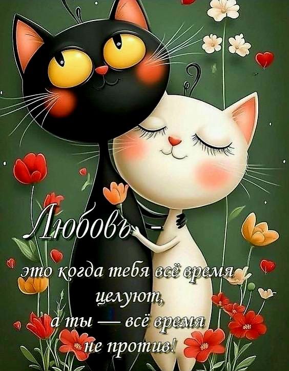 Любовь - это когда тебя всё время целуют, а ты — всё время не против!