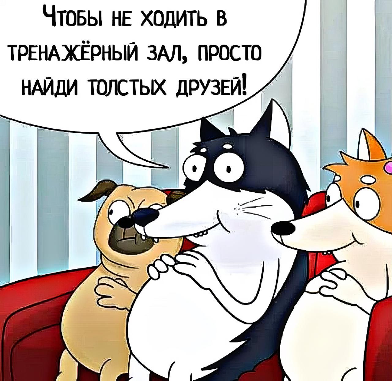 Чтобы не ходить в тренажёрный зал, просто найди толстых друзей!