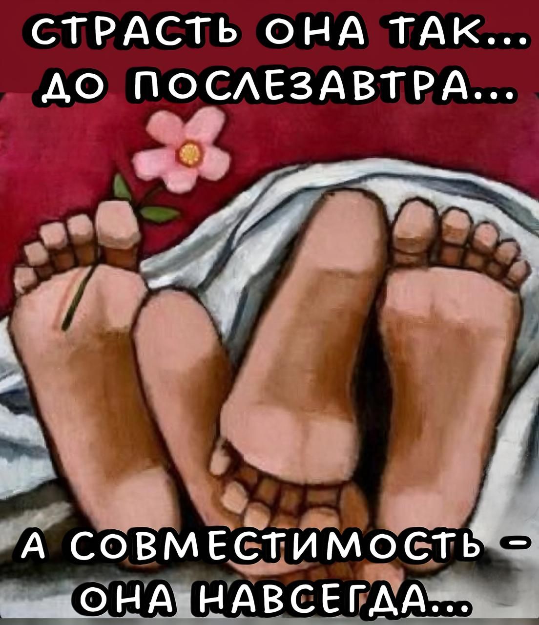 СТРАСТЬ ОНА ТАК... ДО ПОСЛЕЗАВТРА... А СОВМЕСТИМОСТЬ - ОНА НАВСЕГДА...