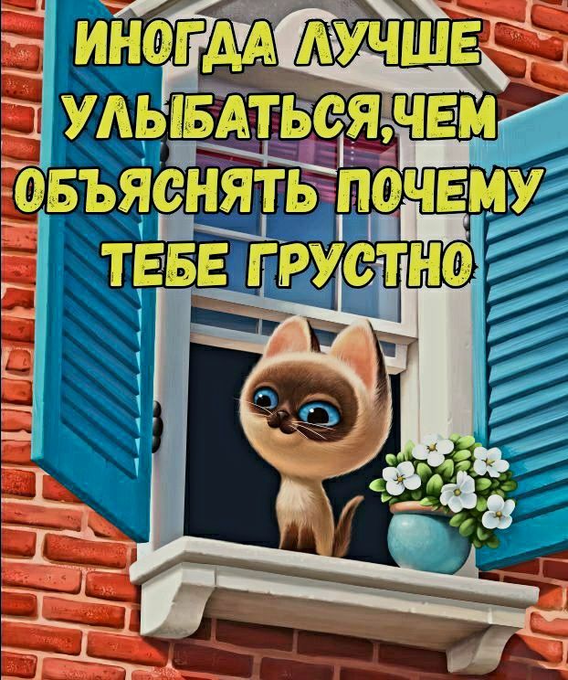 ИНОГДА ЛУЧШЕ УЛЫБАТЬСЯ, ЧЕМ ОБЪЯСНЯТЬ ПОЧЕМУ ТЕБЕ ГРУСТНО