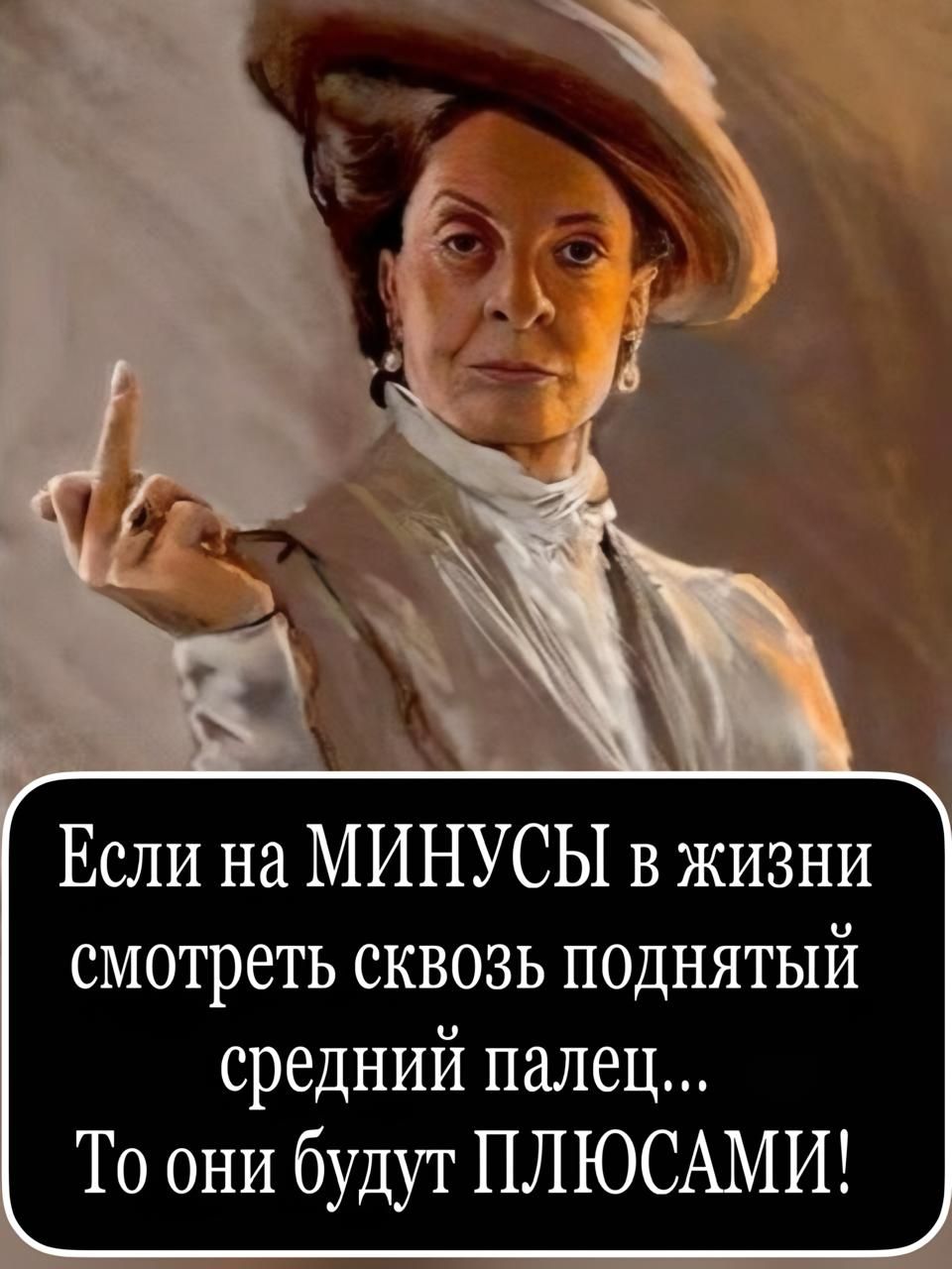Если на МИНУСЫ в жизни смотреть сквозь поднятый средний палец... То они будут ПЛЮСАМИ!