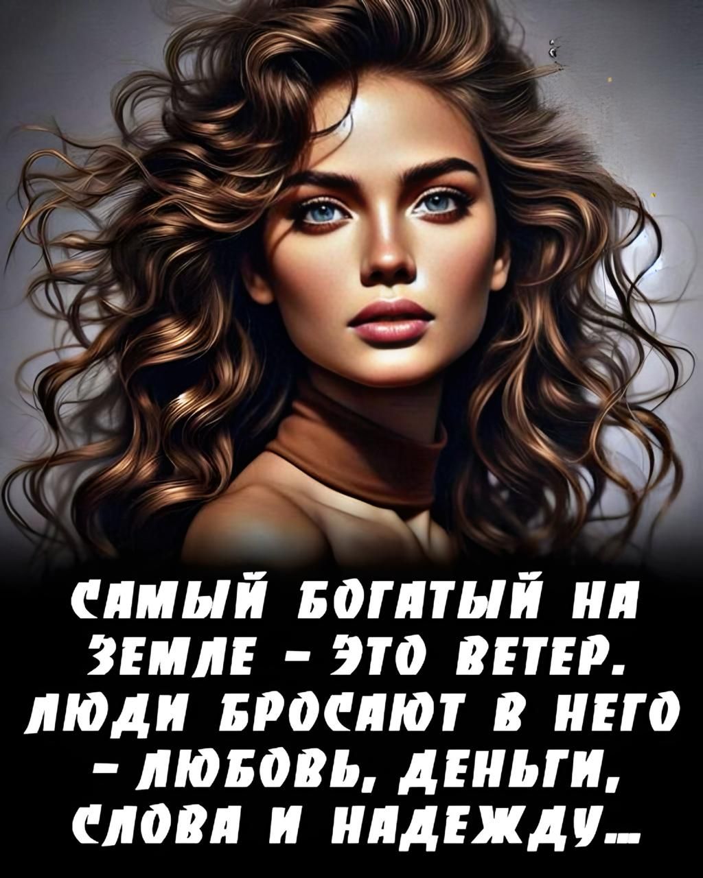 САМЫЙ БОГАТЫЙ НА ЗЕМЛЕ - ЭТО ВЕТЕР. ЛЮДИ БРОСАЮТ В НЕГО - ЛЮБОВЬ, ДЕНЬГИ, СЛОВА И НАДЕЖДУ...