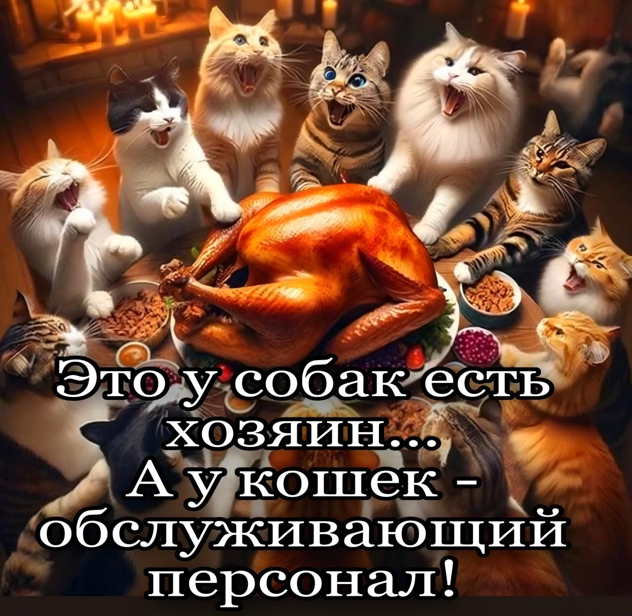 Это у собак есть хозяин... А у кошек - обслуживающий персонал!