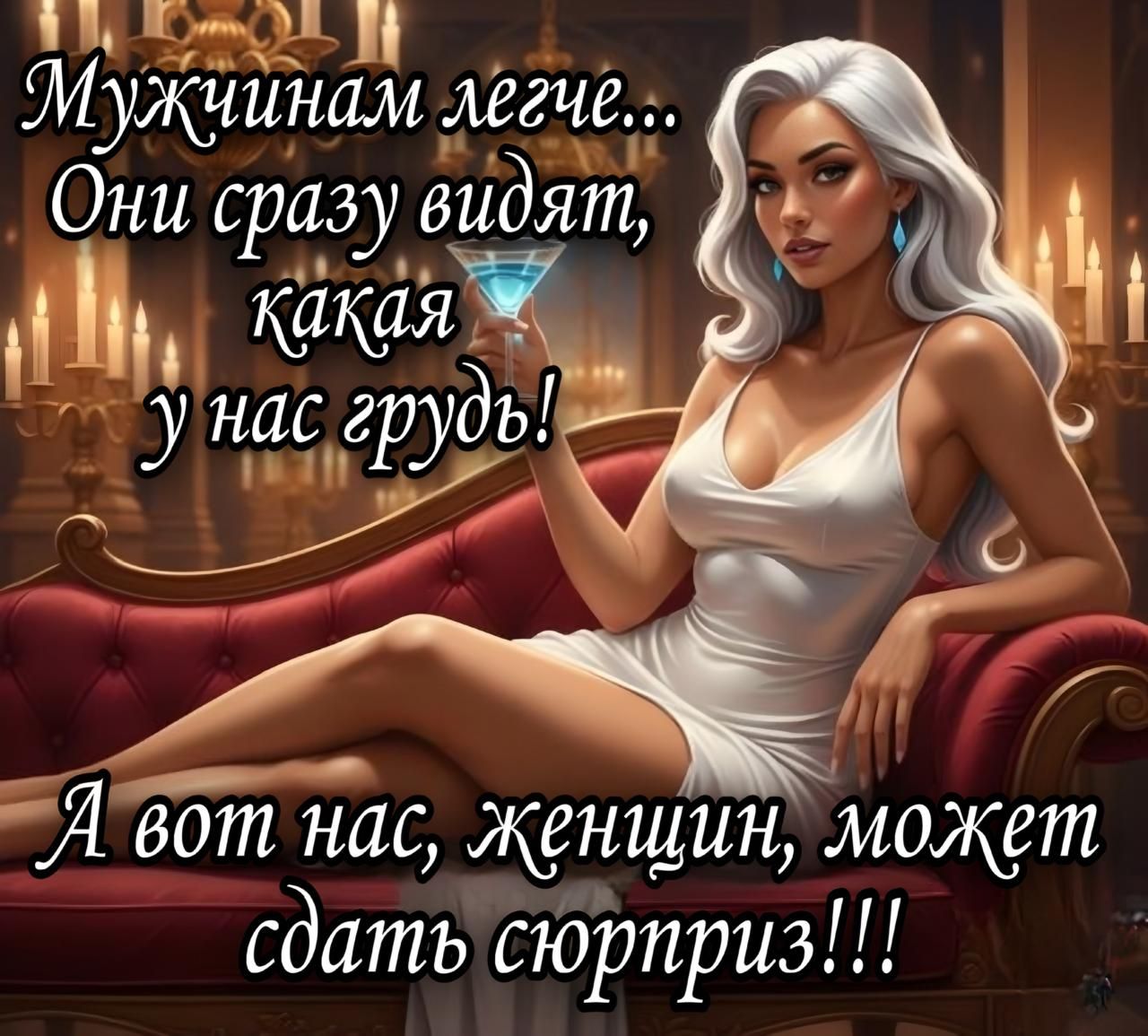 Мужчинам легче... Они сразу видят, какая у нас грудь! А вот нас, женщин, может сдать сюрприз!!!