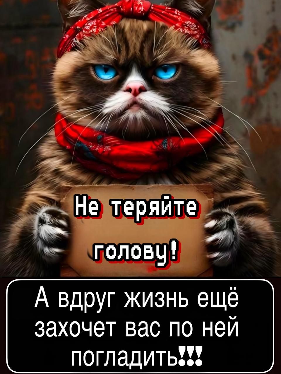 Не теряйте голову! А вдруг жизнь ещё захочет вас по ней погладить!!!
