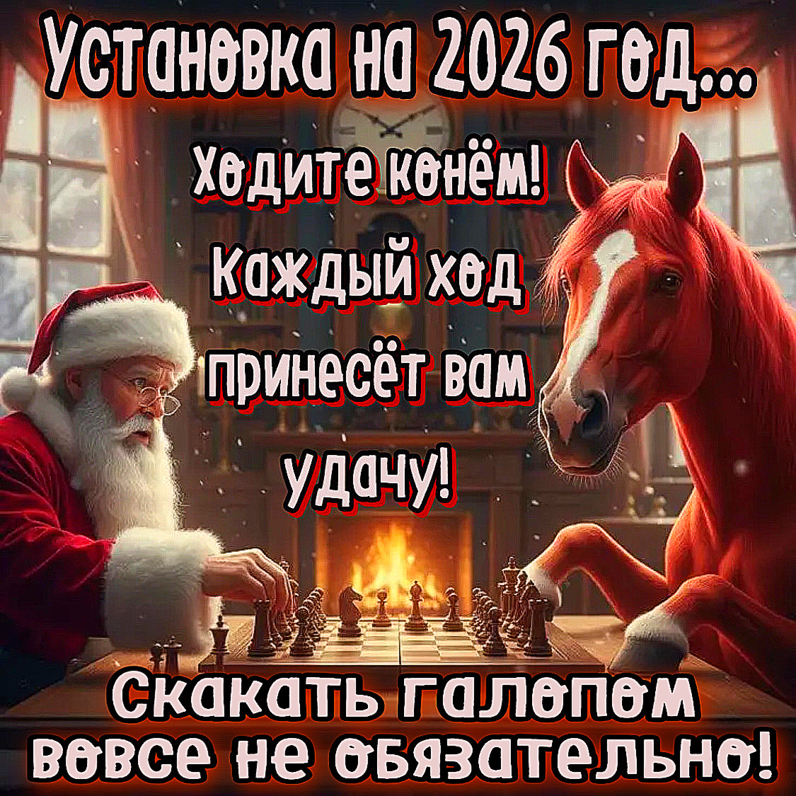 Установка на 2026 год... Ходите конём! Каждый ход принесёт вам удачу! Скакать галопом вовсе не обязательно!
