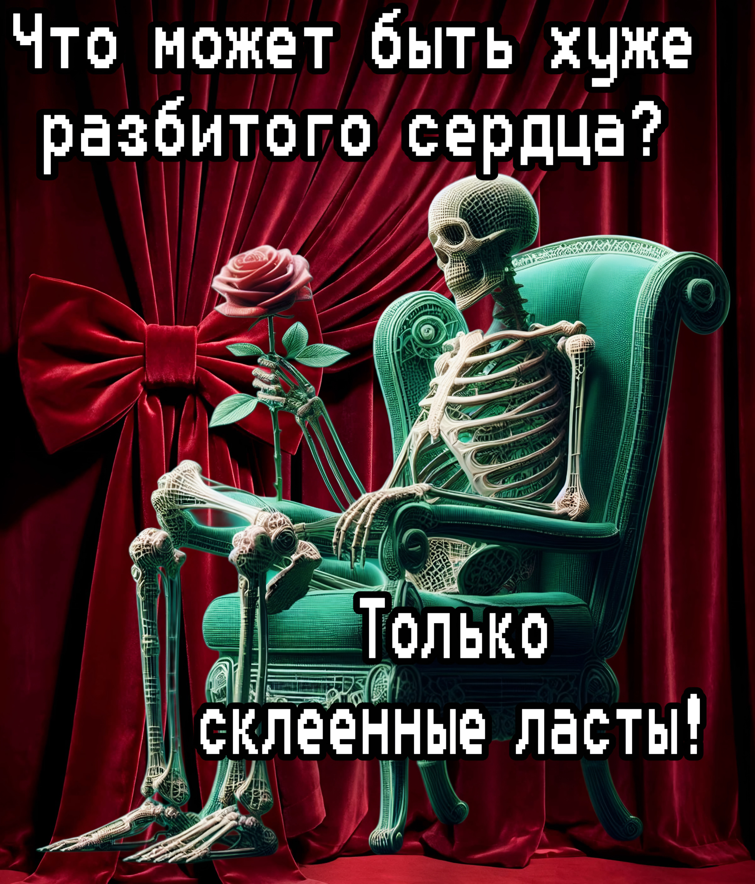 Что может быть хуже разбитого сердца? 
Только склеенные ласты!